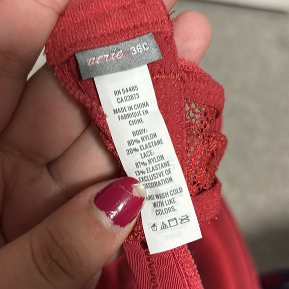 Aerie red wireless lace strap bra 🌹 - Picture 5 of 5